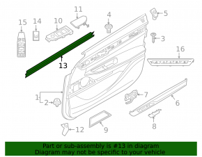 Glass seal inner door front left BMW 7 G11 G12 16-22