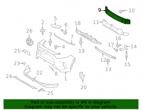 Upper front bumper reinforcement for Toyota Venza 23-24