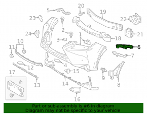 Front bumper mount right for DRL Lexus NX200t NX300h 15-17