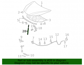 Hood shock absorber for Toyota Solara 2.4 04-08