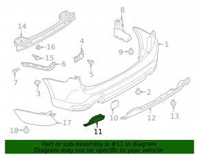Left rear bumper cap for exhaust pipe, Subaru Forester 19-24