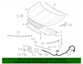 Mitsubishi Outlander 22-26 Hood Release Cable