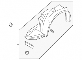 Front right fender liner for Subaru Impreza WRX GH 2008-2011