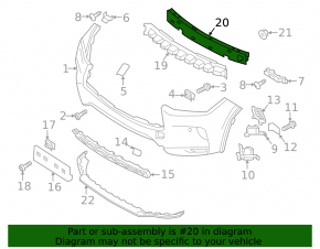 Front Bumper Reinforcement Infiniti QX50 19-