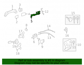 Front right door handle mechanism for Toyota Sequoia 08-19
