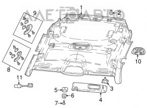 Jeep Compass 17-18 Headliner Without Sunroof