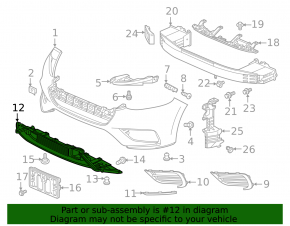 Lower grille front bumper Honda Insight 19-22 under radar cruise
