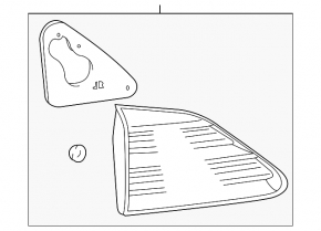 Inner taillight trunk lid left Lexus RX450h 10-12 prerest