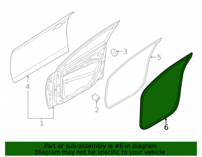 Door seal front right Hyundai Elantra 21-23
