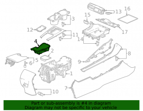 Center console trim with cup holders for Honda Civic XI FE/FL 22-26 for manual transmission