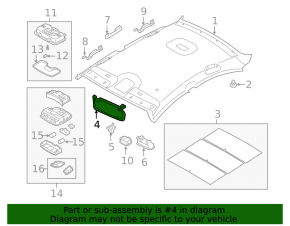 Right visor for Kia Optima 11-16 beige, without hook