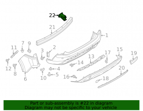 Rear bumper reinforcement fang left Nissan Rogue 21-23 US built