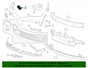 Upper left front bumper mount for Acura ZDX 24-26