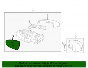 Left mirror element, Hyundai Tucson 16-18, heated