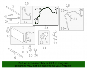 Air conditioning pipe long, iron, thin Nissan Rogue 07-12