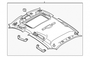 Porsche Panamera 10-16 roof lining for sunroof, black alcantara
