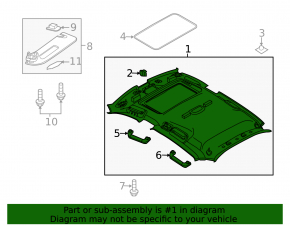 Porsche Panamera 10-16 roof lining for sunroof, black alcantara