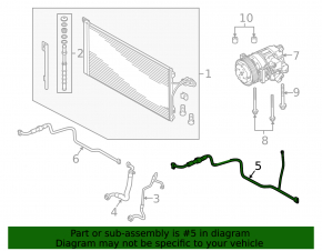 Air conditioner tube heater-condenser Porsche Panamera 10-16