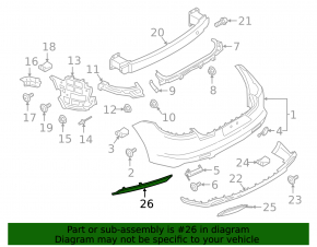 Rear bumper reflector left Porsche Panamera 17-23