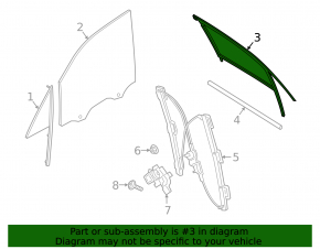 Front left door glass seal for Porsche Cayenne 19-26