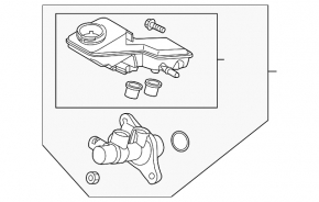 Brake master cylinder with reservoir Mazda 3 14-18 BM 2.0 2.5 automatic transmission
