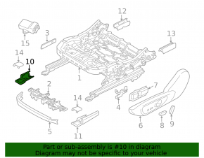Driver's seat runner trim front right Ford Fusion mk5 17-20 black, structure
