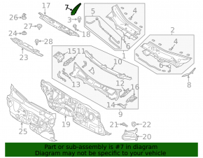 Right windshield wiper seal for Mazda CX-5 13-16
