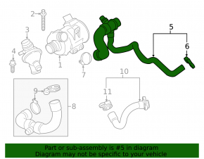 Water pump pipe upper BMW F30 17-18 N20