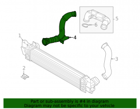 Right intercooler pipe for BMW X1 F48 20-22 B46