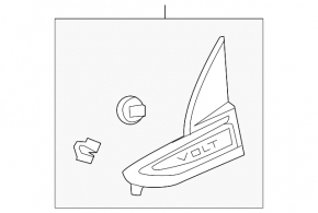 Molding emblem wing left Chevrolet Volt 11-15 scratch
