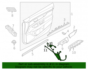 Wiring for the front right door of a Nissan Murano 25-26 Platinum, for keyless entry and camera