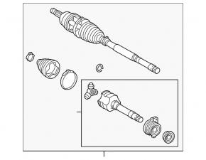 Front left axle shaft for Toyota C-HR 18-23
