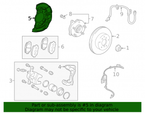 Brake Disc Cover Front Left Lexus Hs250h 10-12