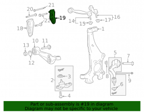 Upper Front Right Rear Control Arm Bracket Lexus LS460 07-17 RWD
