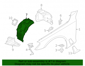 Front mudguard right front part BMW 7 G11 G12 16-19