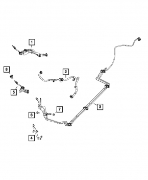 Fuel pressure sensor Jeep Cherokee KL 19-23 2.0T on the fuel line, with a tube