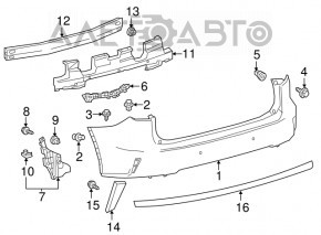 Rear Bumper Mount Lower Left Lexus RX350 RX450h 16-22 OEM