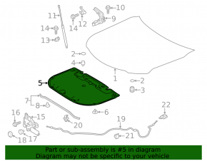 Hood insulation Toyota Camry v70 18 JP