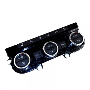 Climate control VW Passat b7 12-15 USA car with heating, cracked and rubbed glass, scratches on knobs