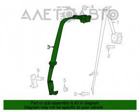 Seat belt rear center Dodge Charger 11- black