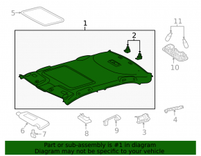 Gray headliner for Toyota Camry V55 2015-2017 hatch