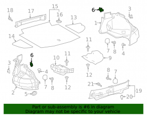 Left arch trim hook for Lexus ES250 ES300h ES350 19-26