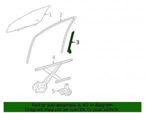 Front right door glass guide Toyota Avalon 13-18