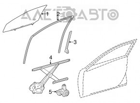 Front right door glass guide Toyota Avalon 13-18