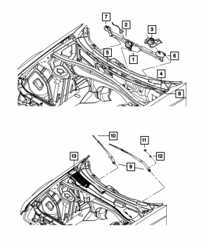 Wiper arm right Chrysler 300 11-23