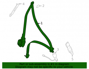 Mitsubishi Galant 04-12 passenger seat belt