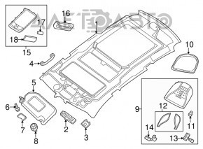 Infiniti JX35 QX60 13-13 gray headliner for sunroof