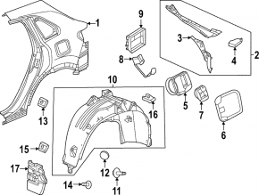 Rear left fender liner for Honda HR-V 23-25
