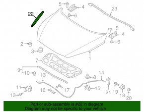 Left hood shock absorber for Kia Sorento 16-20, crack on cap