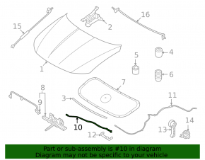 Hyundai Tucson 2022-25 Front Hood Release Cable